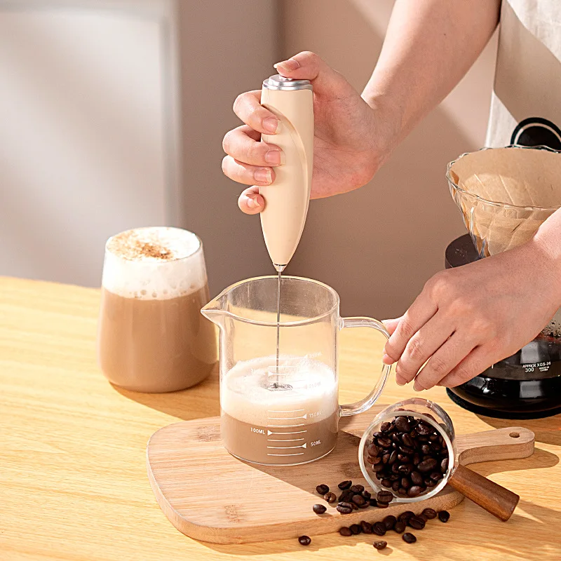 

1 AA battery powered milk frother, 3-speed electric handheld egg beater, portable jam maker, coffee machine, kitchen blender