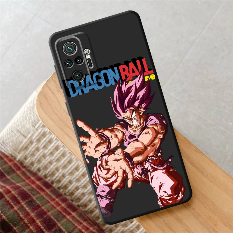เคสสำหรับ Xiaomi Redmi Note 9 10 11 12 Pro 9S 11s 7 8 12s 13 14 Pro Plus 10S สีดำ เคสโทรศัพท์แบบนิ่ม ลายญี่ปุ่น ดราก้อนบอล ซุน โกคู