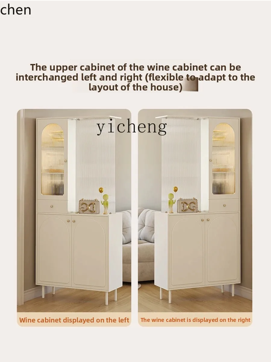 ZML Entryway Cabinet Screen Integrated Living Room Double-Sided Cabinet Modern Partition Cabinet 4