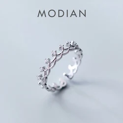 Modian Special Design Crown Clear CZ Fashion 925 Sterling Silver Finger Rings For Women Charm Exquisite Sterling Silver Jewelry