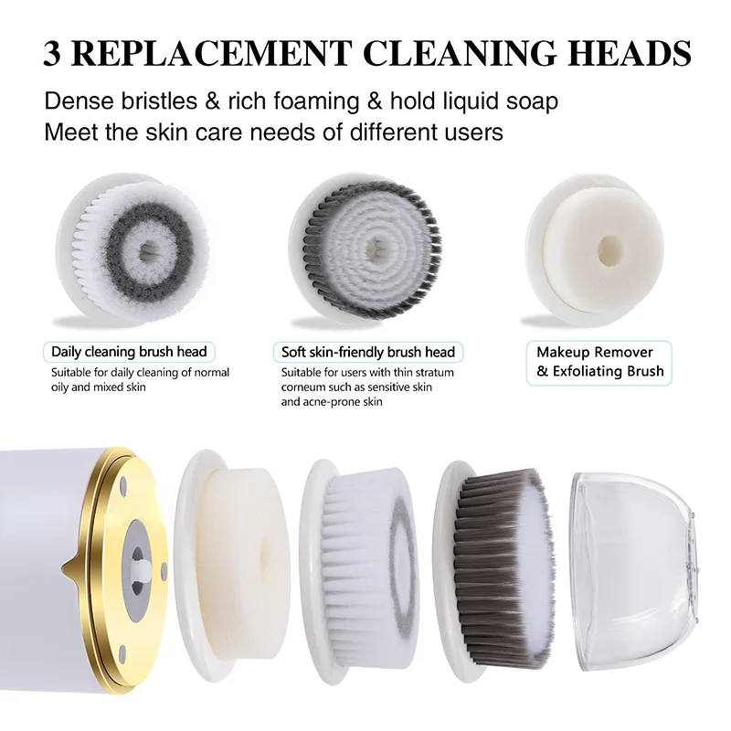 New Waterproof Electric Rotary Ultrasonic Cleanser 3-in-1 Cleanser 360-degree Rotary Deep Mini Cleanser Facial Skin Care