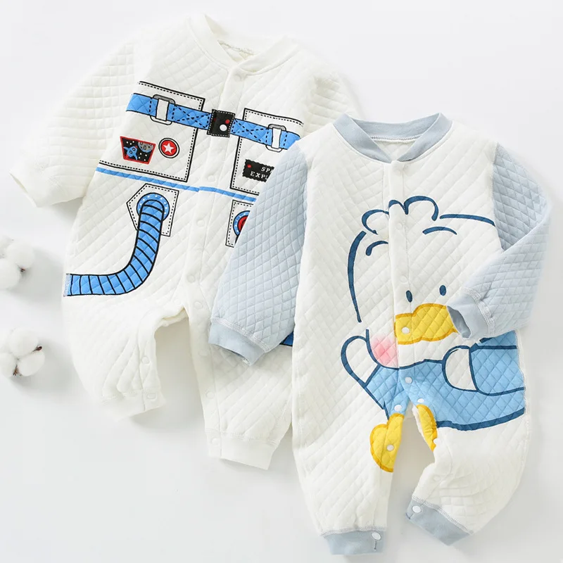 Newborn warm cotton clothes baby autumn and winter thickening Rompers baby cotton clothes