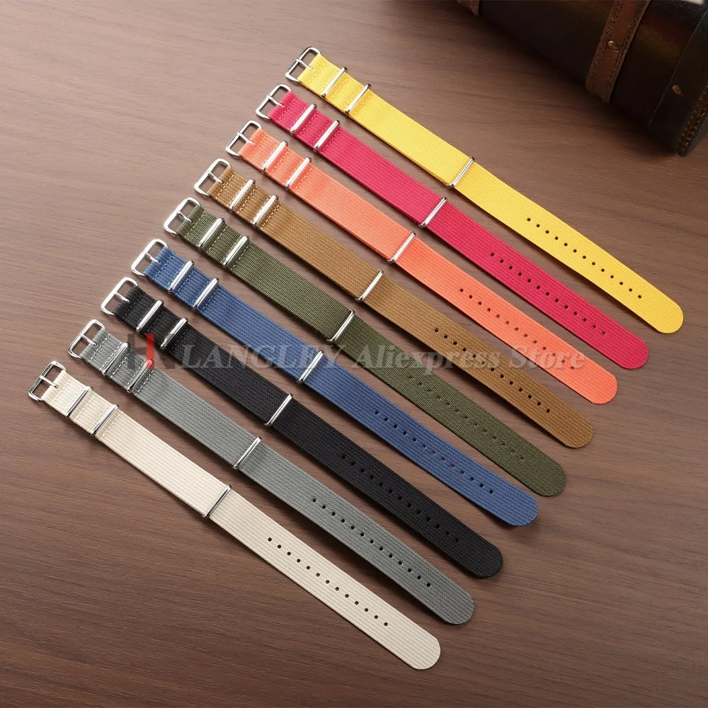 18mm 20mm 22mm High Quality Nylon Watch Strap Brown Green Black Band Military Casual Watchband Sport Bracelet Replacement Belts