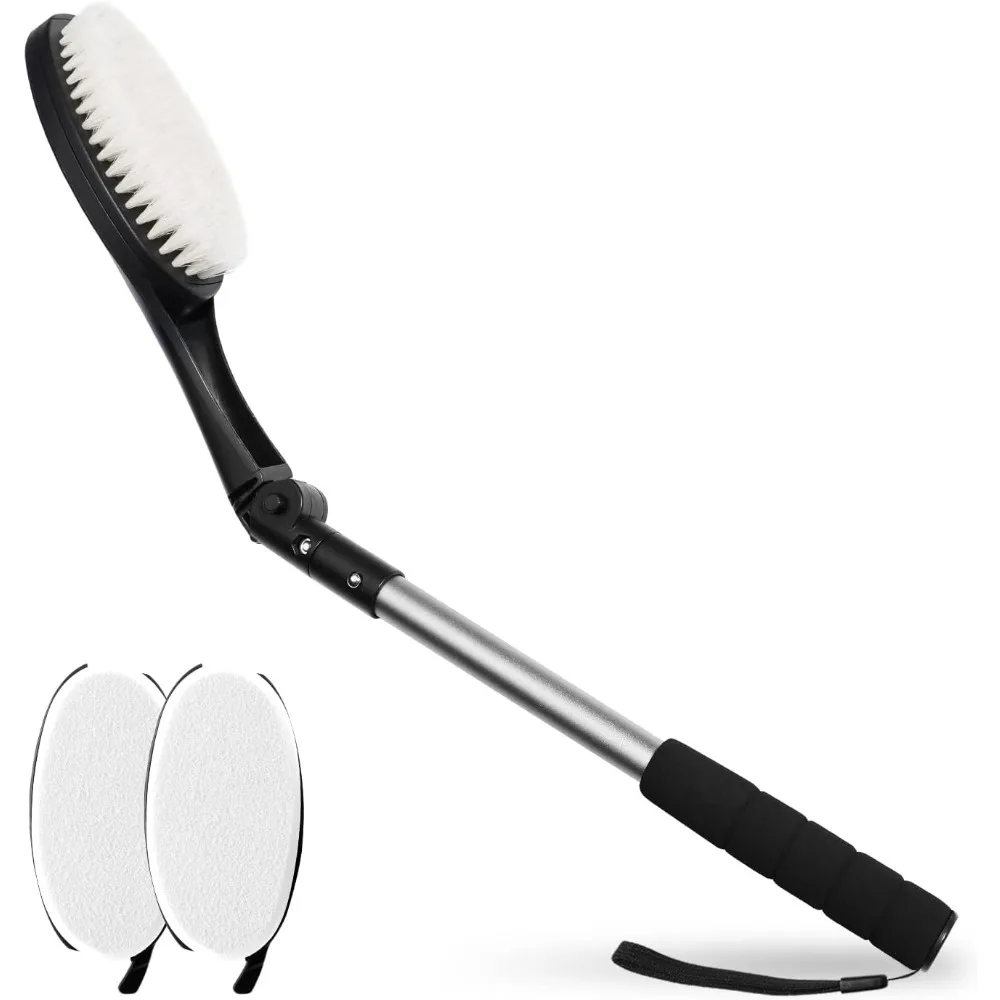 

Body Brush for Back,Lotion Applicator, Long Handle Bath Brush for Showering, Adjustable Head Back Scrubber, Shower Brush with Soft Bristles for Wet or Dry
