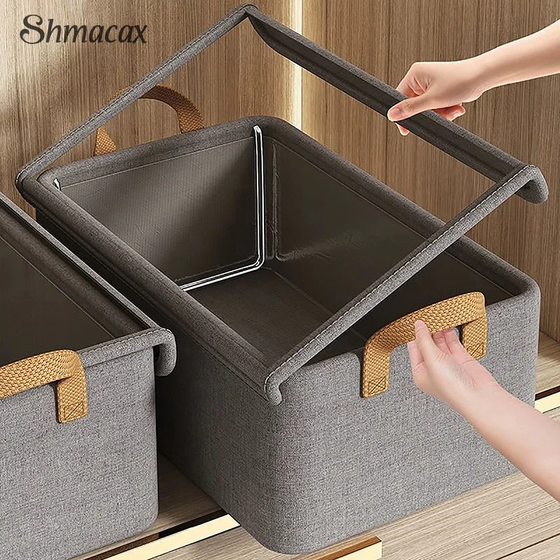 Cationic Steel Frame Folding Storage Box Clothes Trousers Home Multi-functional Compartment Drawer Wardrobe Storage Box