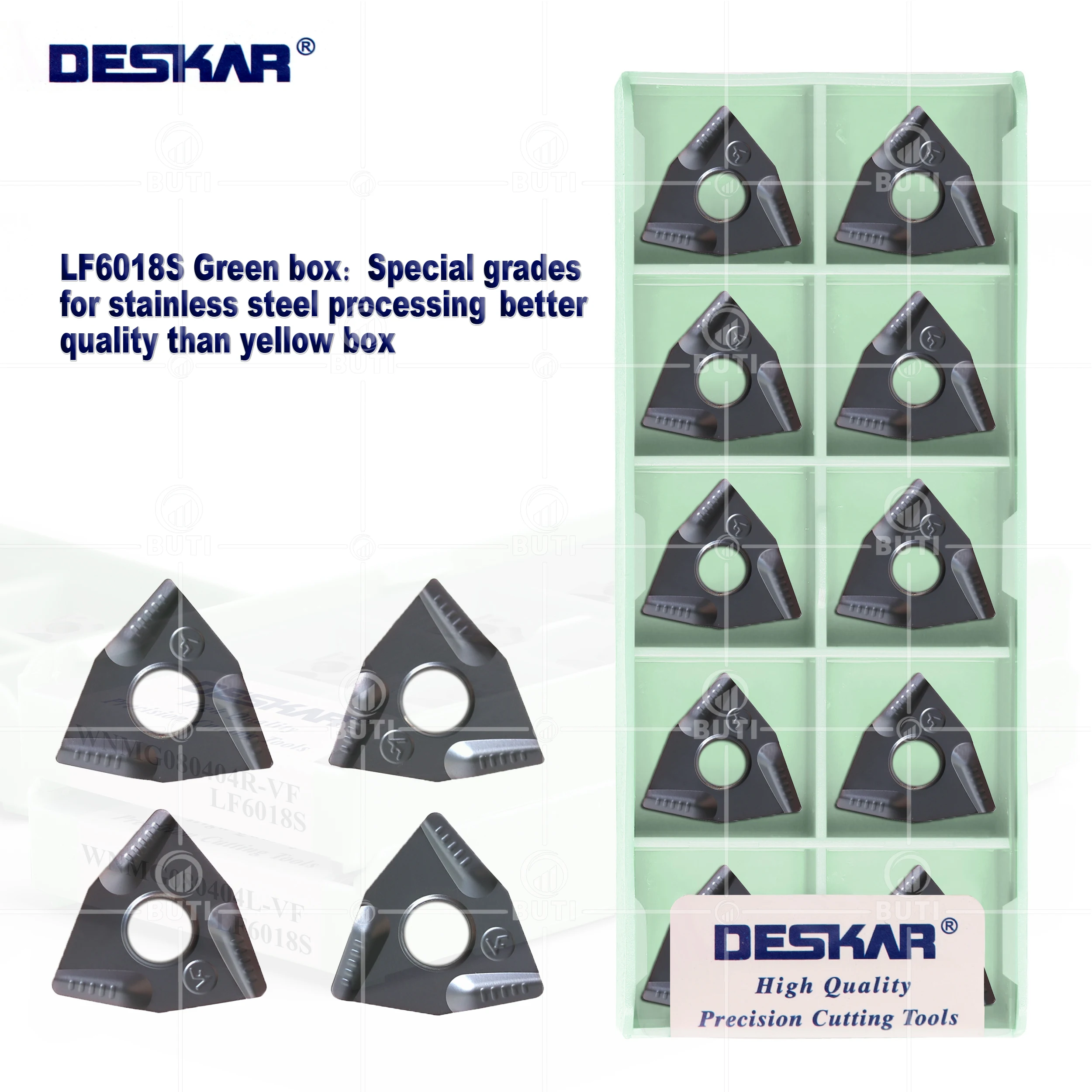 

DESKAR 100% Original Carbide Inserts WNMG080404R-VF WNMG080404L-VF WNMG080408R-VF WNMG080408L-VF LF6018S CNC Lathe Tools BLlades