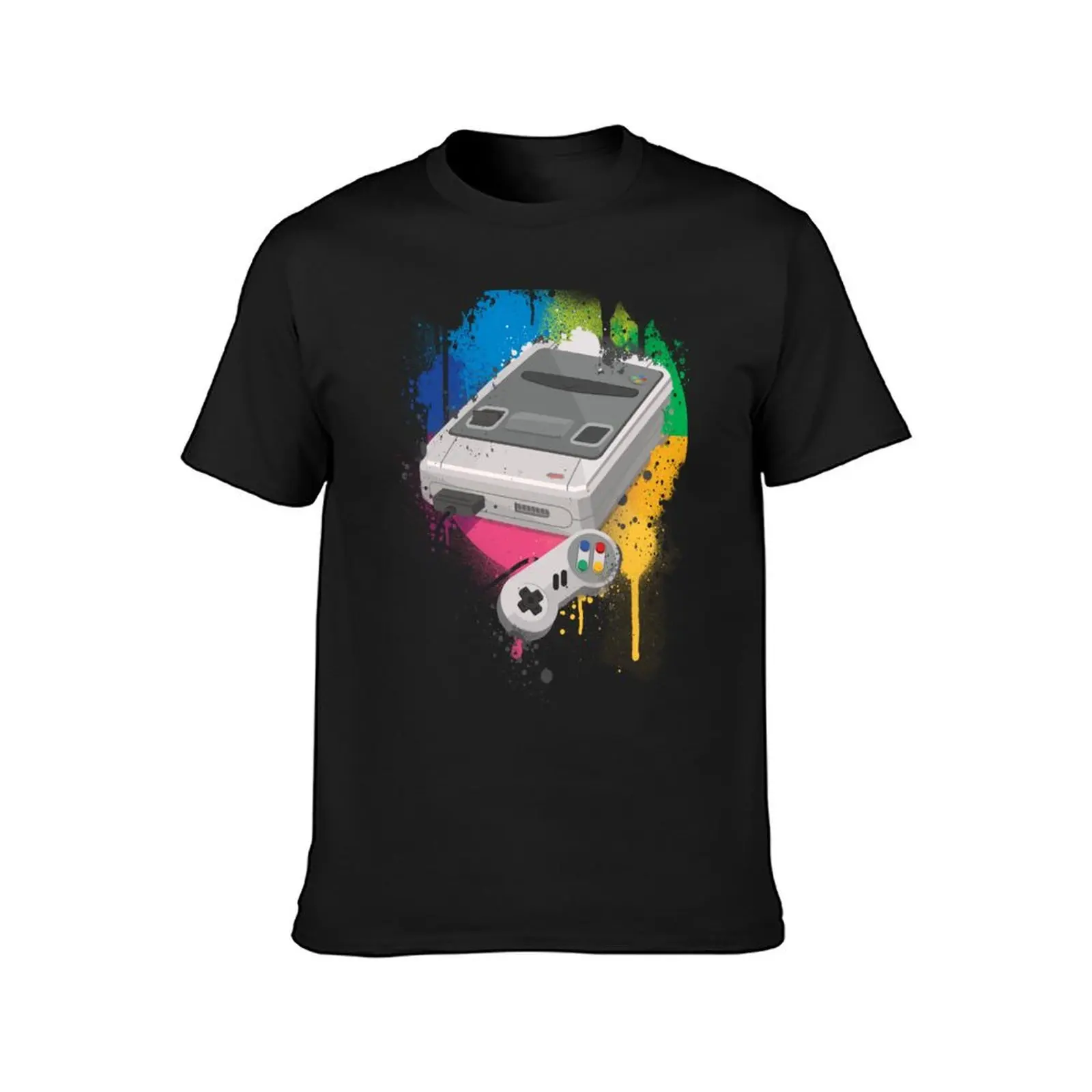 Gaming console splatter T-Shirt oversized t shirt plain graphics shirts graphic tee men