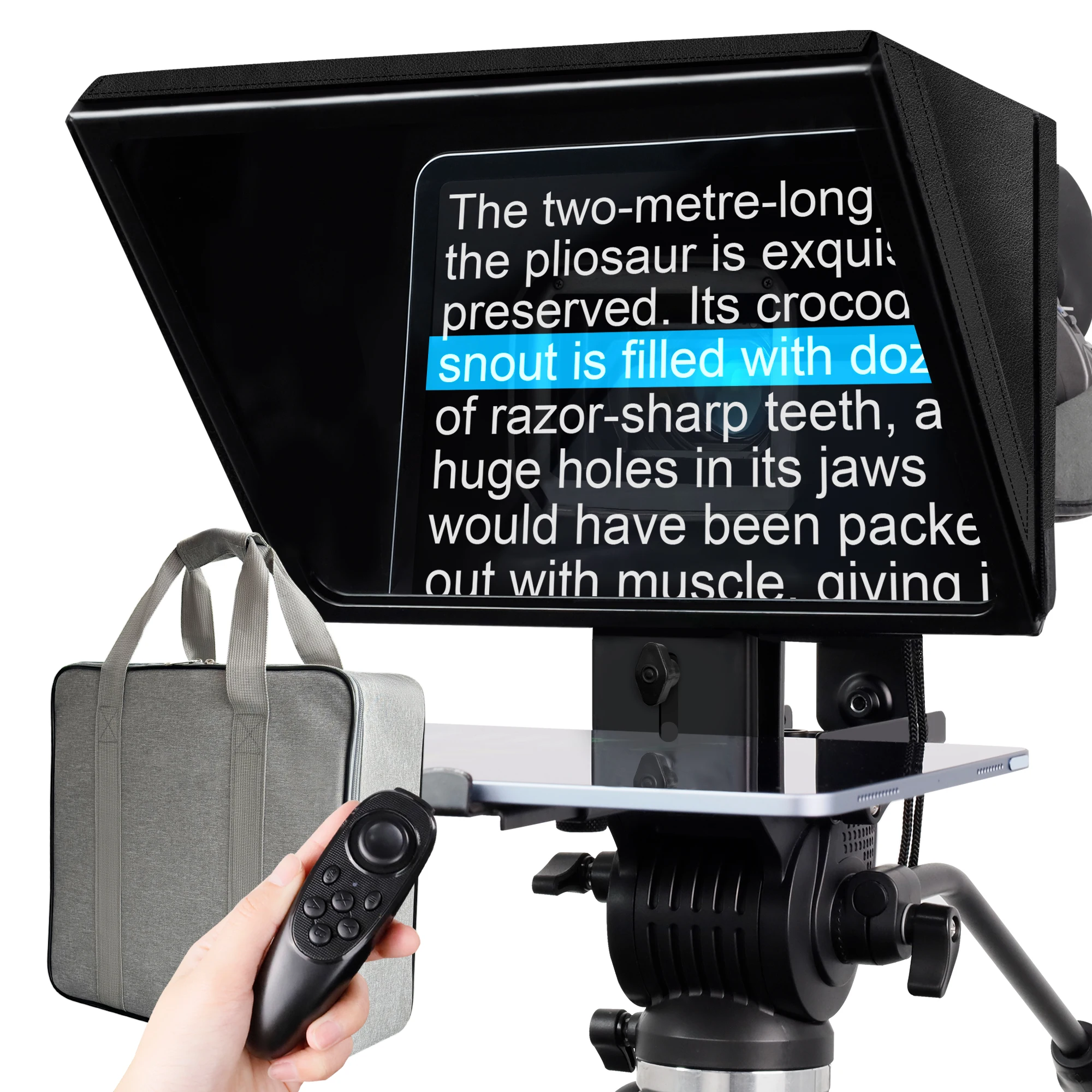 

i2/12-inch Portable Teleprompter Fits 12.9-inch Tablets with 9-inch Width Universal Recording Prompter Professional Equipment