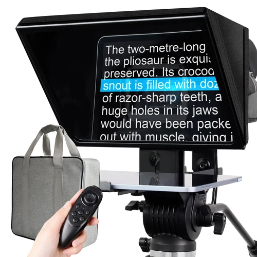 Teleprompter portátil i2/12 pulgadas que se adapta a tabletas de 12,9 pulgadas con equipo profesional de puntero de grabación Universal de 9 pulgadas de ancho