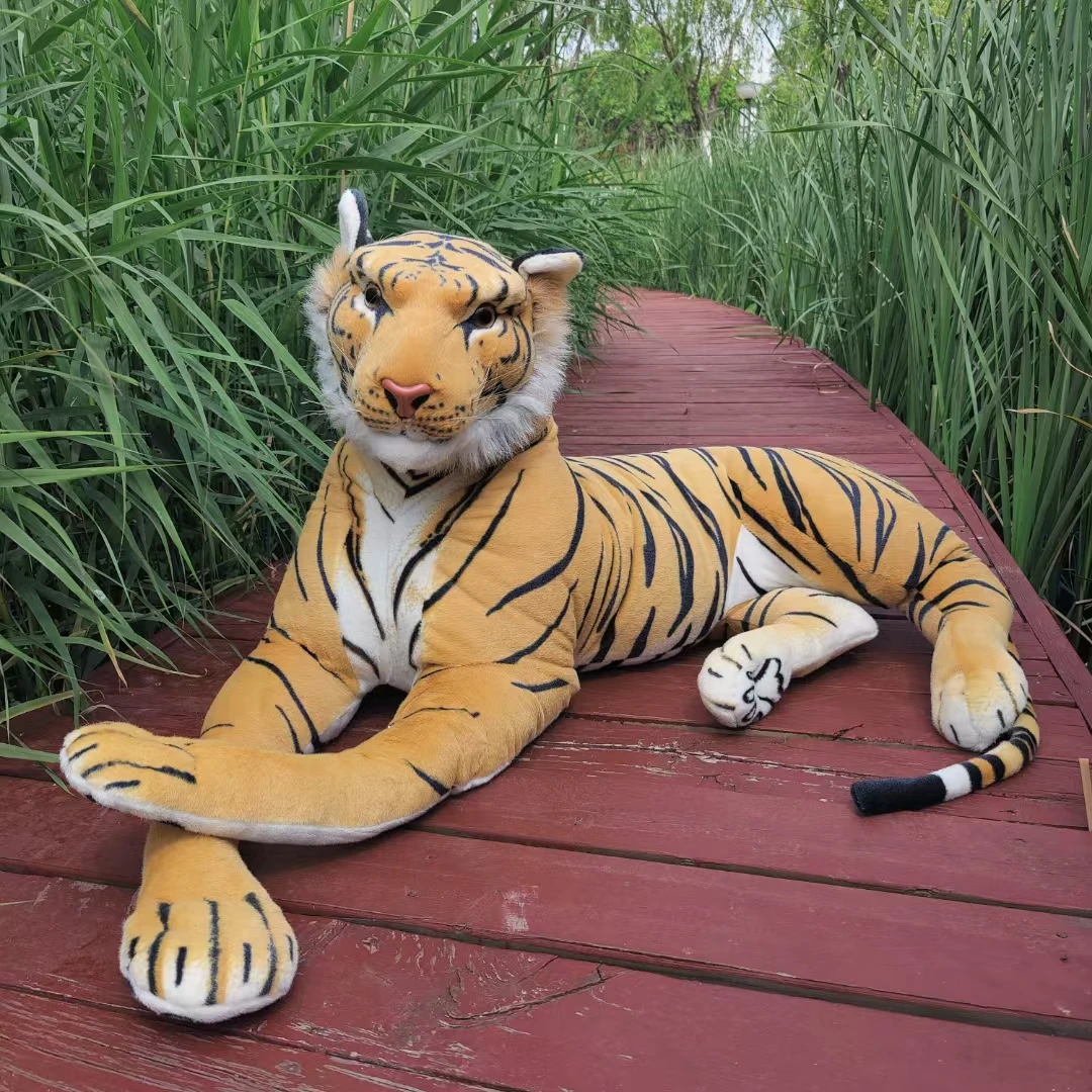 Quality Simulation Animal Wild Tiger Plush Toy Giant Lifelike Animals Tiger Toys Pop Decoration Photography props 51inch 130cm