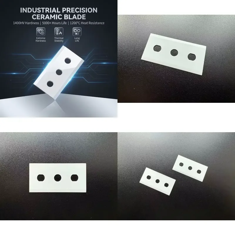 Custom Drawing Services Wholesale Price 43*22*0.2mm Three Holes Ceramic Razor Blades