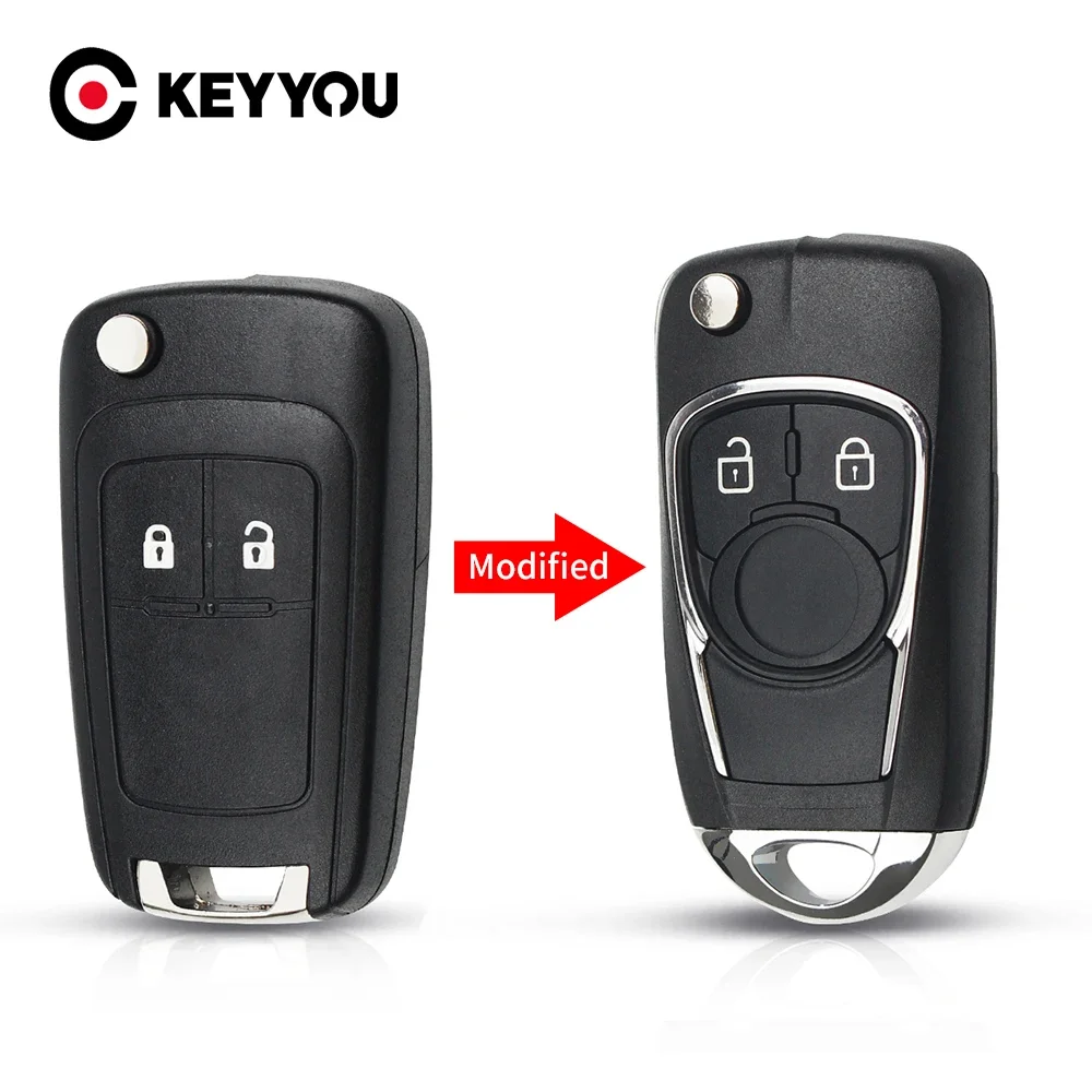 KEYYOU For Chevrolet Cruze For OPEL Insignia Astra J Zafira Car Remote Replacement 2/3/4/5 Buttons Key Modified Flip Key Shell