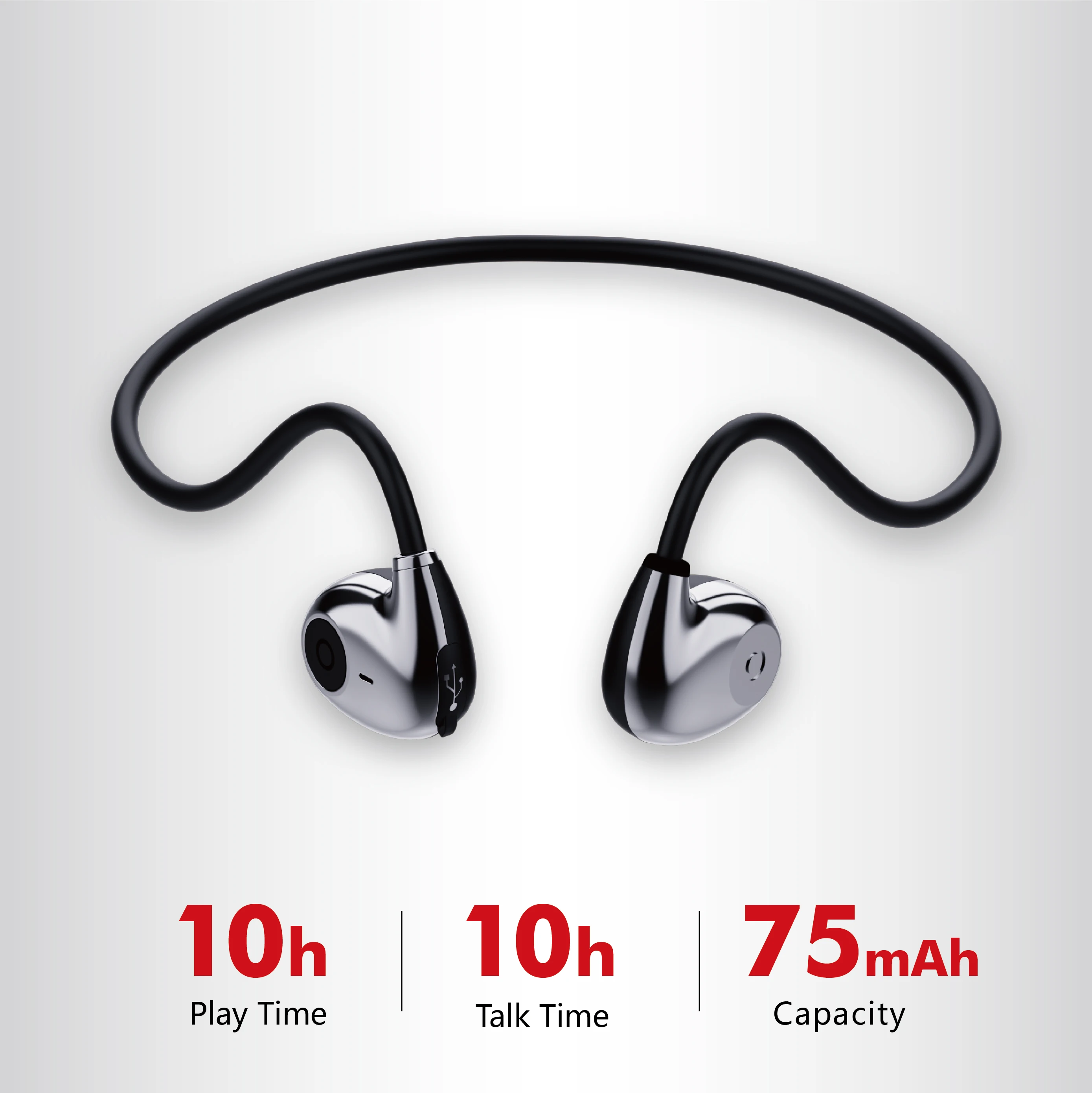 Hileo Bone Conduction Headphones Bluetooth 5.2 Wireless Not In-Ear Headset IPX5 Waterproof Sport Earphones Lightweight Ear Hook