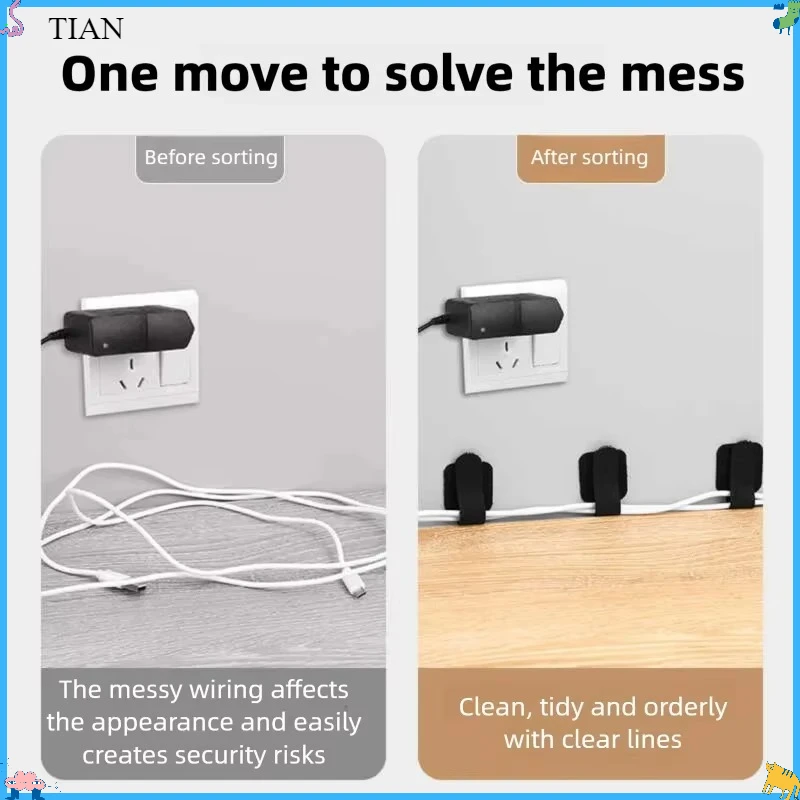 Reusable Ties Fastening Wire Cable Organizer Cord Rope Holder Self Adhesive Adjustable Cord Organizer Straps Storage