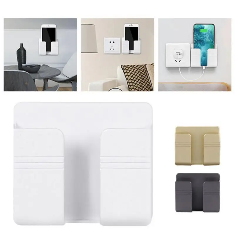 3/2/1Pcs Multifunction Punch Free Wall Mounted Storage Box Organizer TV Remote Control Mounted Mobile Phone Plug Charging Holder