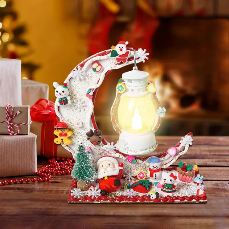 Lantern For Christmas Decorative Bathroom Night Light Cream Glue Christmas Lights With Exquisite Christmas Themed Accessories