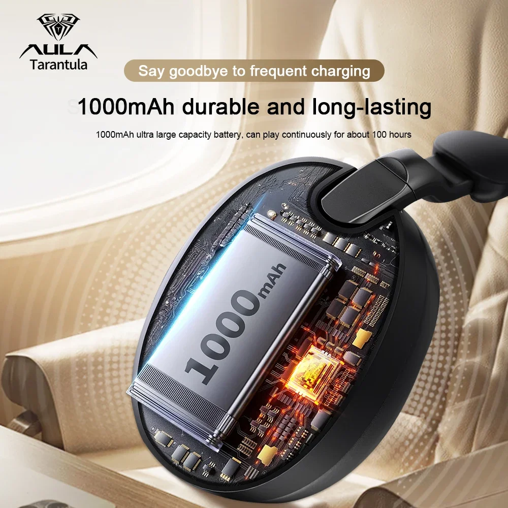 AULA A500 Hybride ANC draadloze hoofdtelefoon met 1000 mAh 2.4G/Bluetooth/bekabelde 3-modus verbinding Gaming-headset voor laptopcomputer