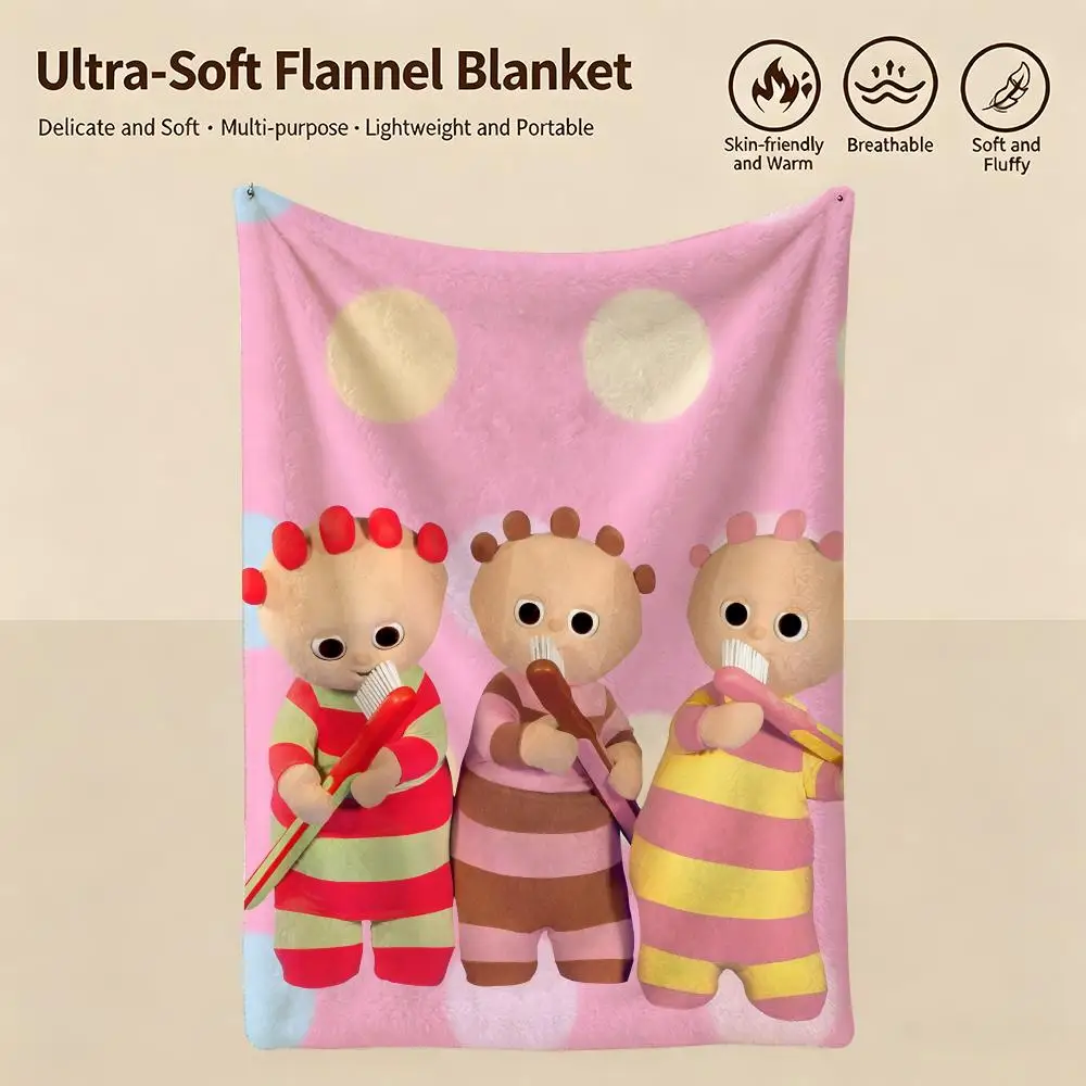 cartoon I-In the Night Garden-n Throw Warm Soft Flannel Blanket, Multi-use for Sofa Bed Camping Travel Nap