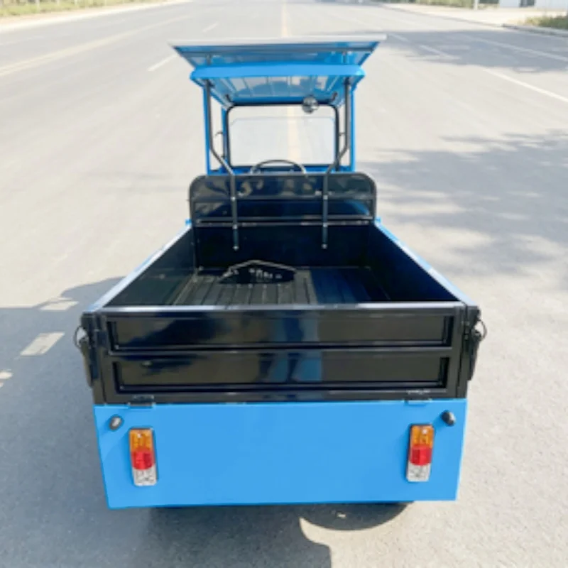 Factory 2 Seater 60V 5000W Tour Club Car Electric Golf Cart Cargo Truck Cart With Rear Cargo Box Off-Road Tires Solar Panels