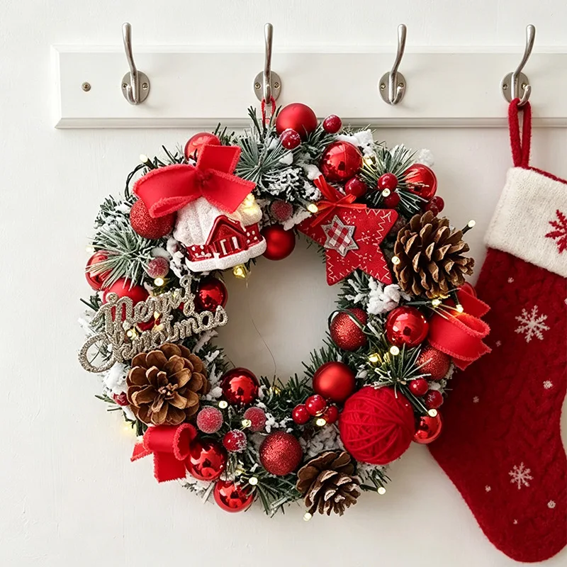 Christmas Decorations Christmas Wreath Christmas Ornaments Door Wall Decoration Holiday Hanging Ornament Wreath Scene Decor