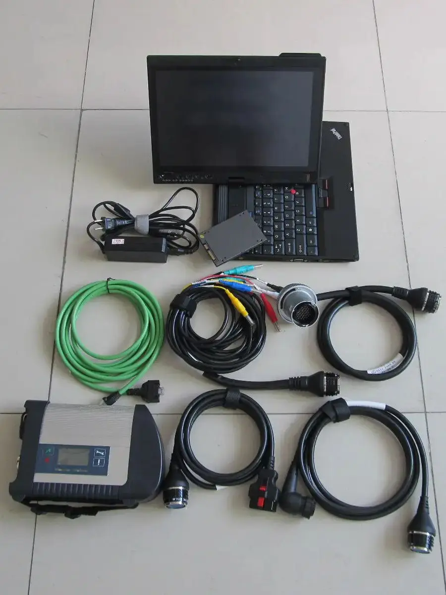 2026.09V star diagnosis software for mercedes xentry star c4 ssd with mb star multiplexer c4 top quality in x220t tablet laptop