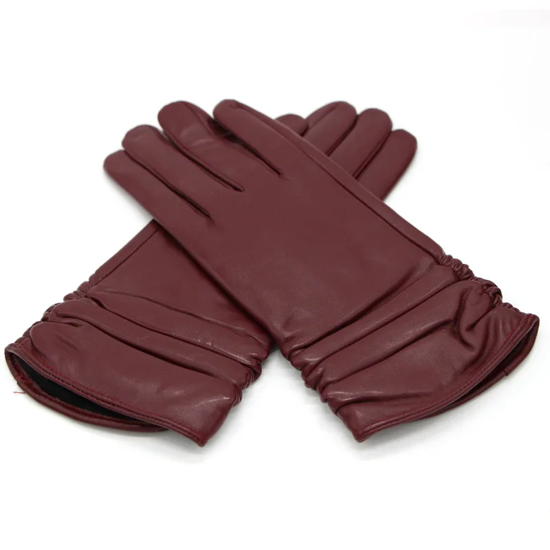 

2025 Autumn and Winter Genuine Leather Gloves for Men and Women Cotton Sheepskin and Velvet Warm Outdoor Cycling Gloves