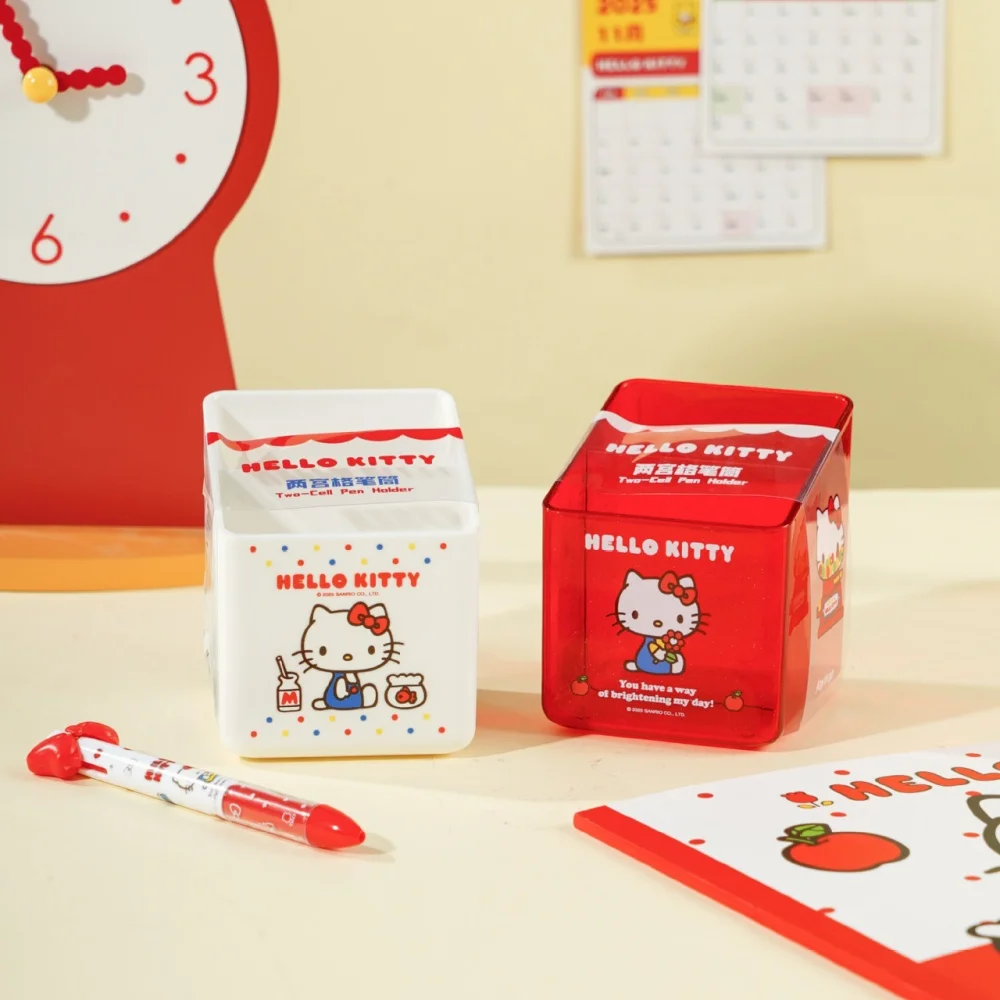 Genuine Sanrio Kawaii Pen Holder Hello Kitty Desktop Pencil Organizer School Office Stationery Supplies Birthday Gifts