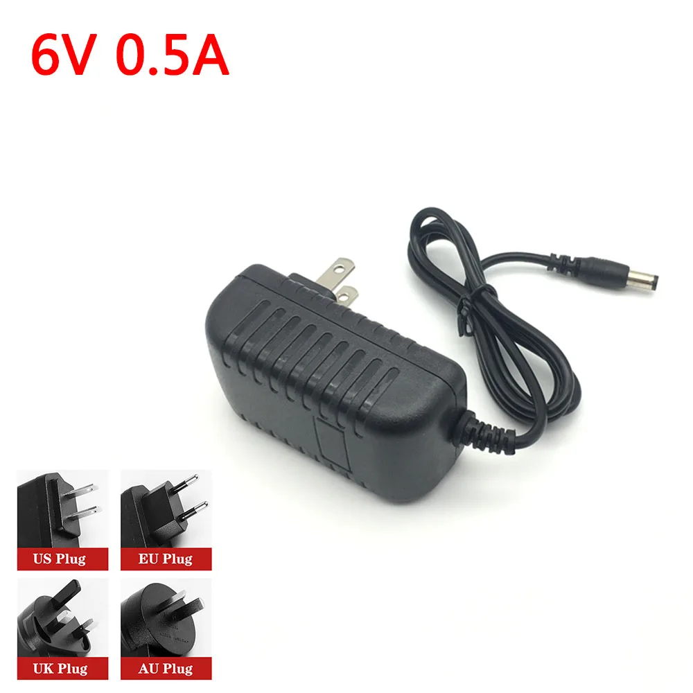 Adaptador de corriente DC 6V500MA báscula electrónica Monitor de presión arterial 6V 0.5A cable de alimentación transformador cargador 5,5mm longitud del cable 3M