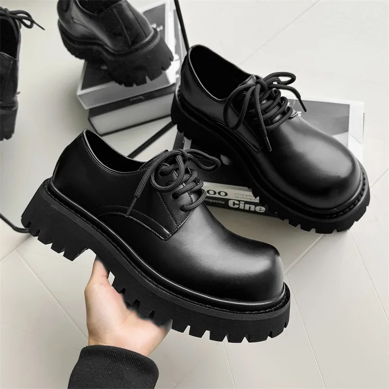 

Platform Derby Shoes for Men with A High-end and Niche Design,height-increasing Insoles Mens Leather Shoes British Formal Shoes