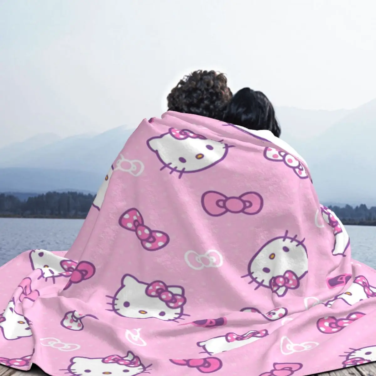 Ufficiale Hello Kitty rosa carino coperta copertura flanella coperta Ultra-morbida per copriletto da viaggio all\'aperto