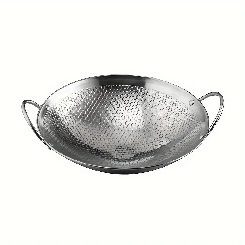 Thickened Stainless Steel Honeycomb Pot Non-stick with Two Ears Handle Scratch-resistant Cooking Pasta Steak Porridge Ramen Pan - Image 5