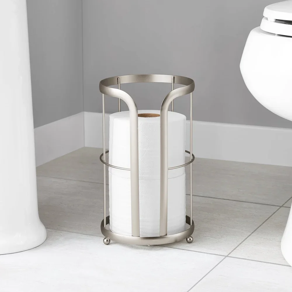 自立型トイレットペーパーホルダー 追加ロール収納付き 3ロール モダンなバスルームアクセサリー 使いやすい完全組み立て