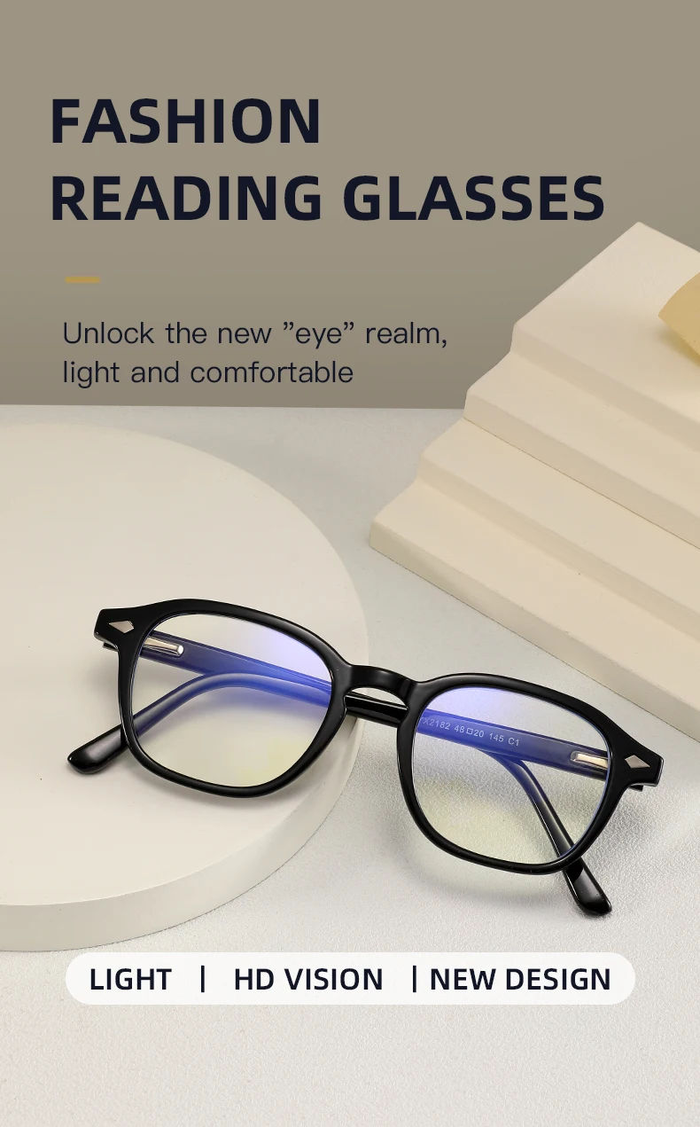 2025 NEUE Blaulicht-Lesebrille, Brillengestell für Damen und Herren, Retro-Acetat, Anti-Blaulicht-Computerbrille, 0 ~ + 3,5 – Detail 1