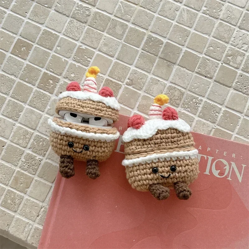織りケーキケース,Bluetoothイヤフォン,充電ボックス,保護イヤホン,Airpods 4,1,2,3 pro,pro2用ケース