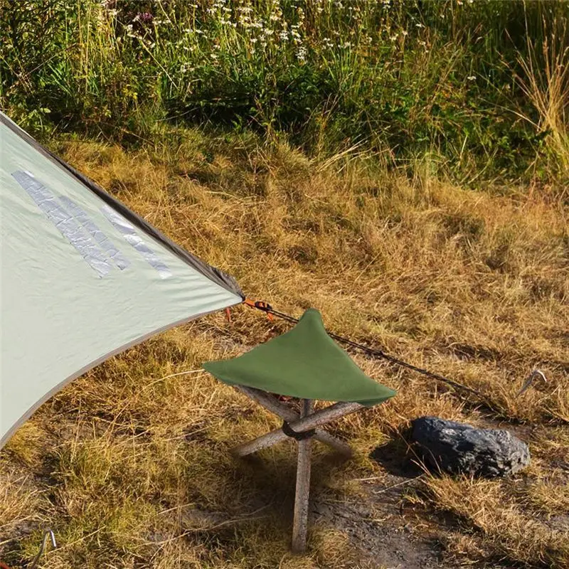 【POPULAR PICK】Portable Folding Tripod Camping Stool Waterproof Canvas Outdoor Fishing Slacker Chair Fabric Cover Brown ABJX