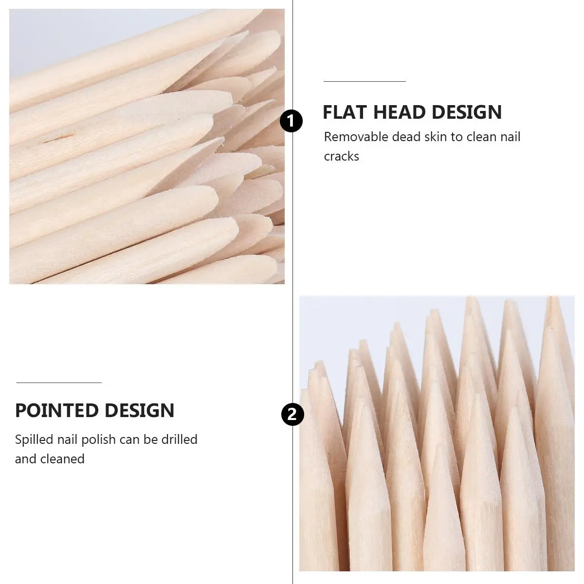 

Cuticle Dead Skin Remover Fork Nail Sign Manicure Cleaning Stick Callus Wooden Orange Sticks