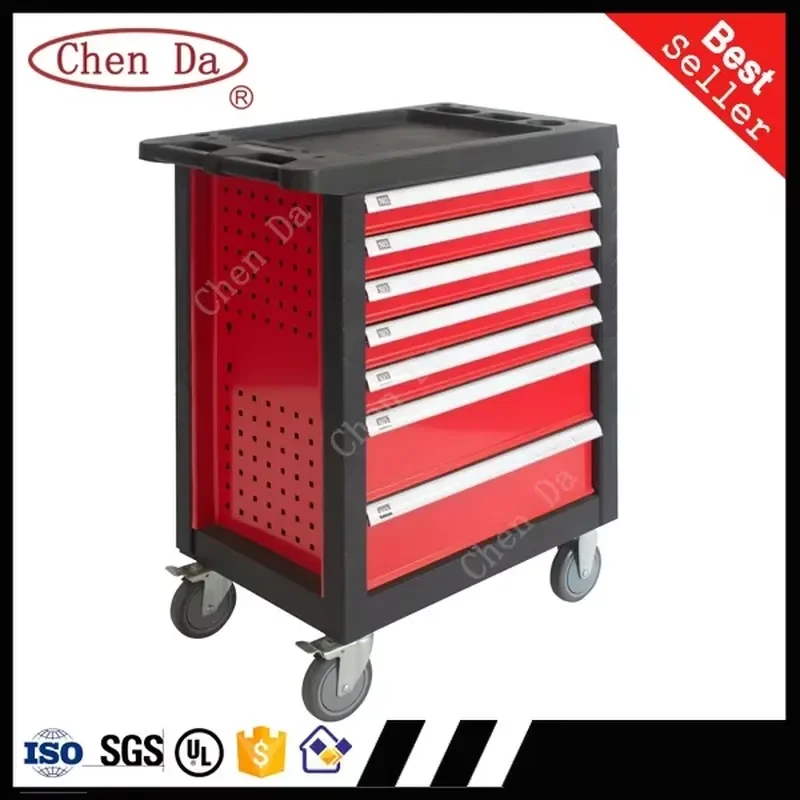 Heavy Duty Metal Tool Cart With Military Style Drawers Rolling Toolbox Storage Cabinet For Garage Workshop Hand Tools