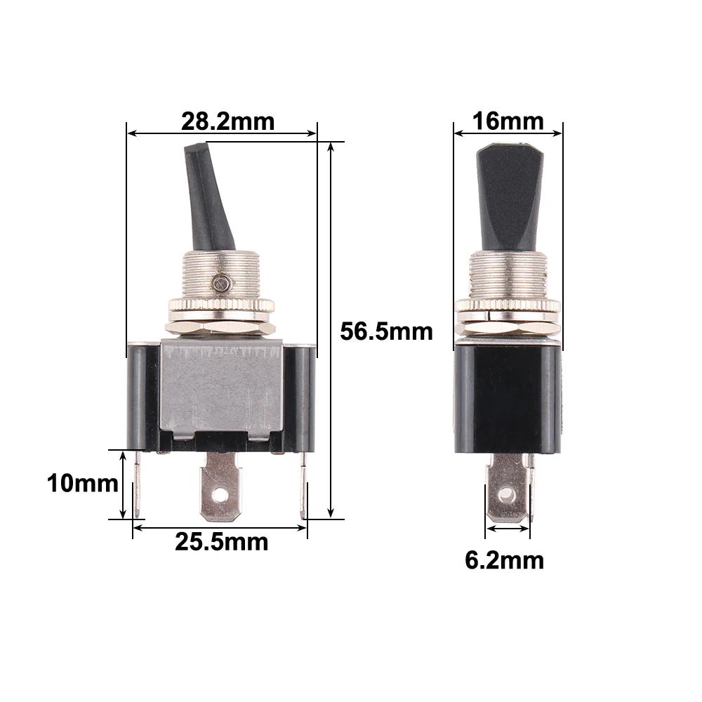 1pc Lighted Rocker Toggle Switch 12V 30A SPST ON/Off 3-Pin Red Green Yellow Blue LED Rocker Switches for Car Truck Boat