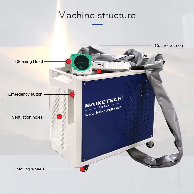 آلة التنظيف بالليزر المحمولة المستمرة 200 واط 300 واط لإزالة الصدأ المعدني حجر الطلاء #2