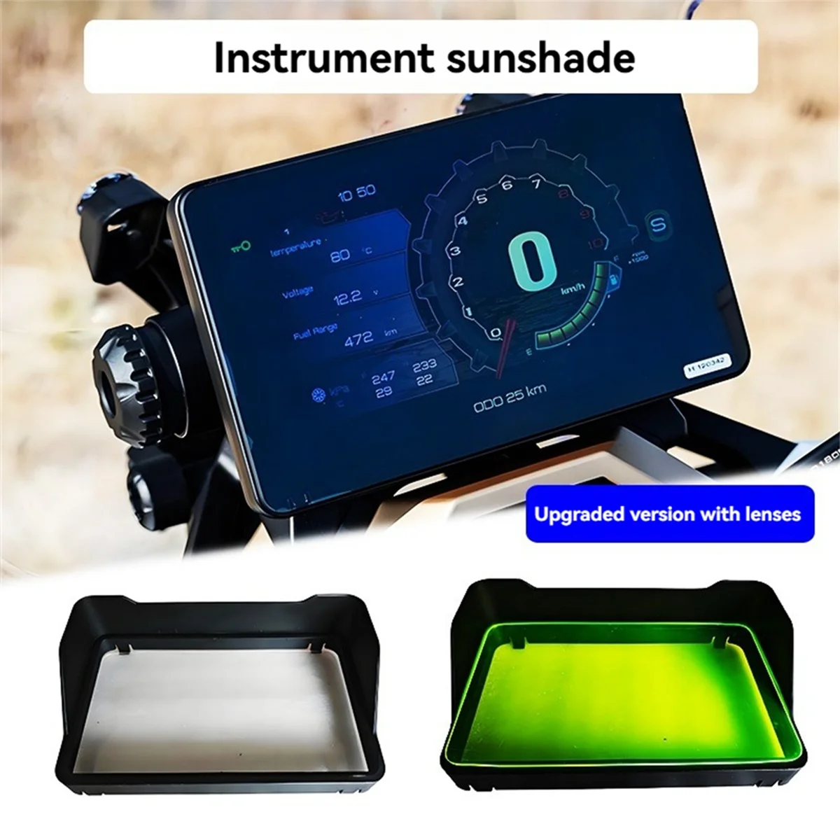 

A02Q-Motorcycle Accessories Sun Visor Cover Instrument Screen Sunshade Guard for ZONTES 368G G368 368 G 2024 2025 Transparent