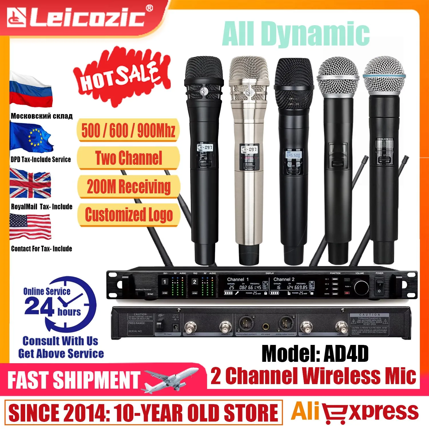 Leicozic SM BETA58 500 600 900 Mhz AD4D KSM11 Dynamisches Drahtloses Mikrofon Professionelle Kopfbedeckung Microfono Für Bühnengebrauch/Zuhause – Detail 1