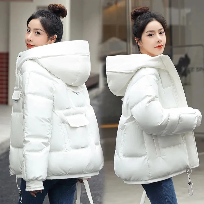 

2023 winter new cotton-padded women's thick loose warm short bread coat winter hooded women's cotton-padded coat