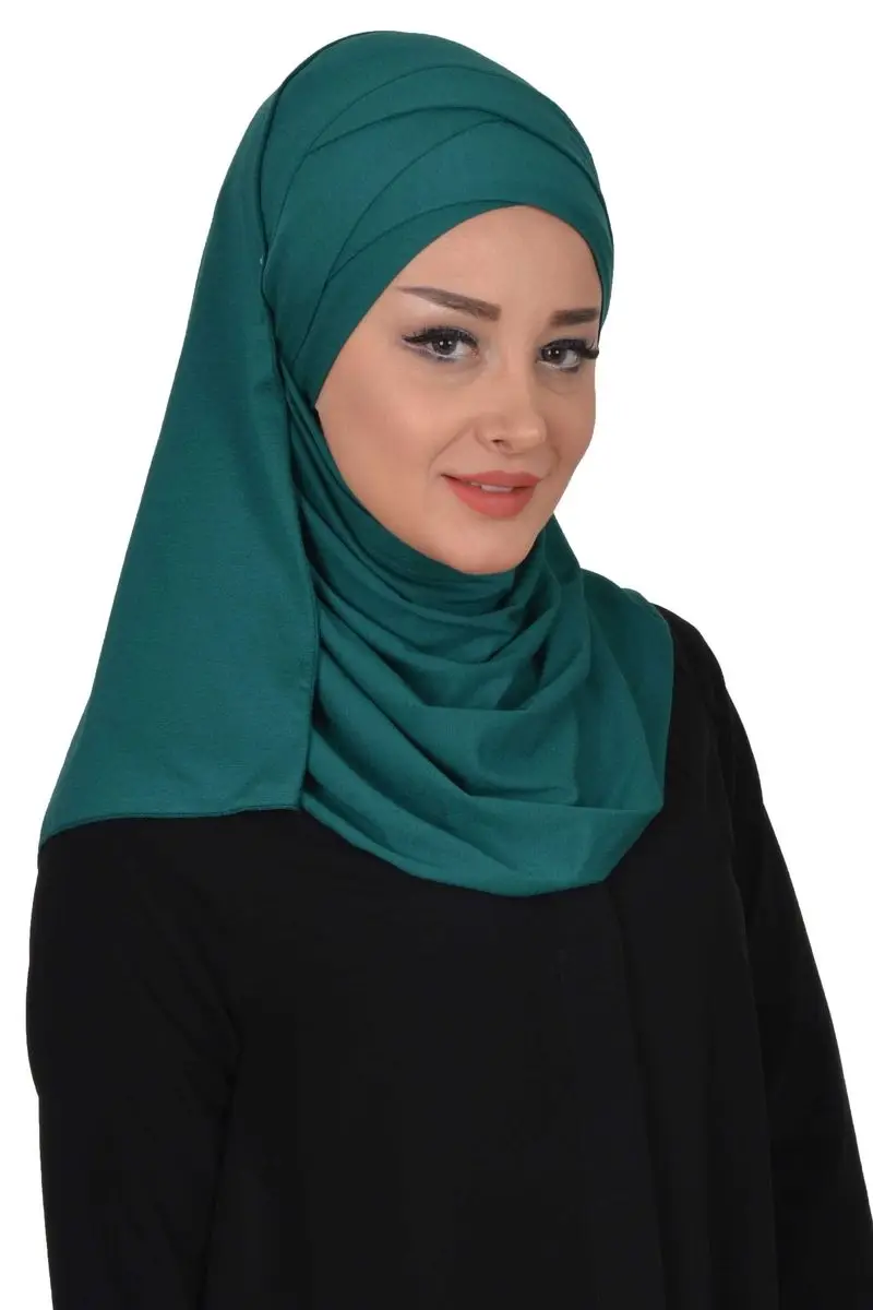 Cross planting practical combed shawl green