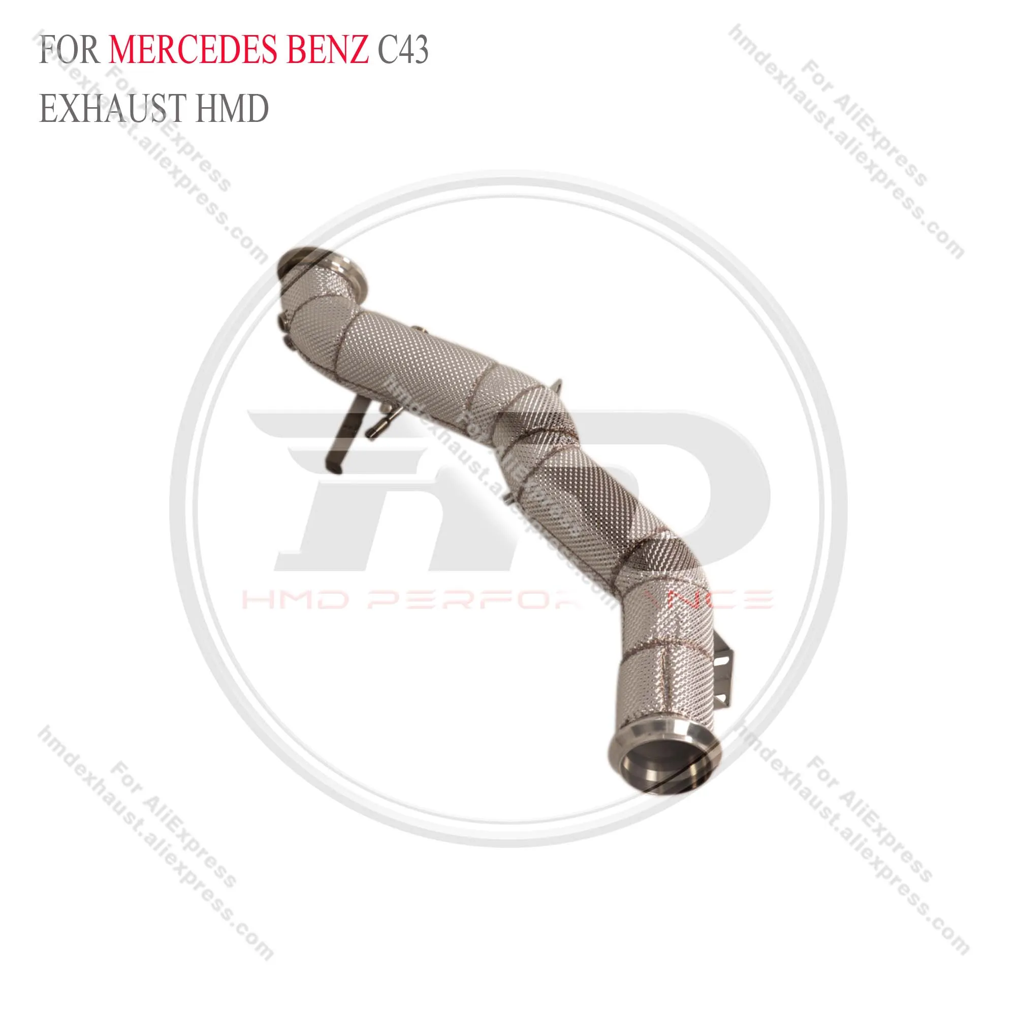 

HMD Stainless Steel Exhaust System Performance Downpipe for Mercedes Benz C43 2024+ 3.0T with heat shield