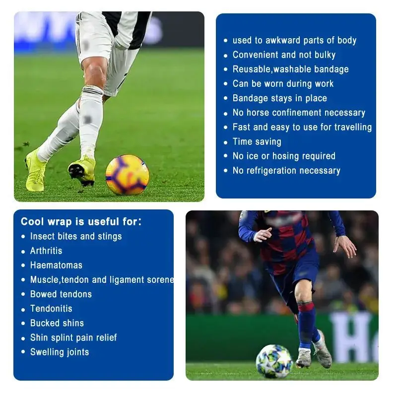 ضمادة ثلج مرنة ضغط بارد تبريد استعادة العضلات الإسعافات الأولية التواء حزمة الثلج للرياضيين الكبار الحيوانات الأليفة الإسعافات الأولية