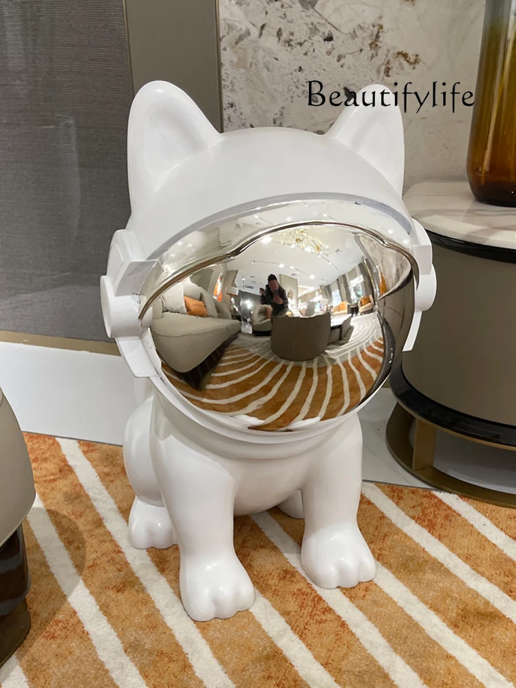 Bulldog electroplating sculpture shopping mall living room hairdresser bar light luxury decoration large ornament