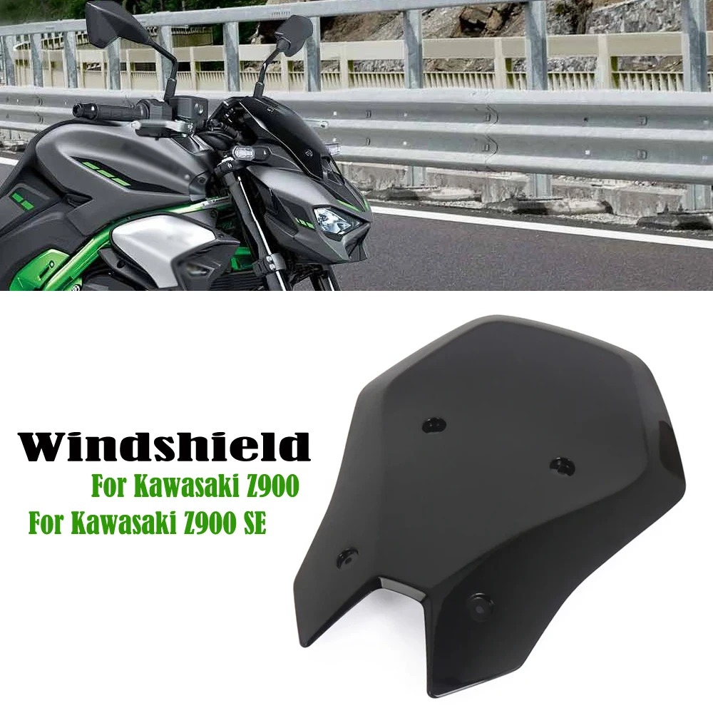

Motorcycle Acrylic Windshield WindScreen Smoke Black Transparent Screen Accessories For Kawasaki Z900 SE Z 900 2025