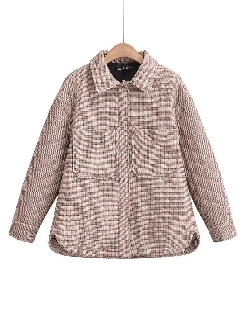 

Новая зимняя винтажная хлопковая куртка с двусторонней утепленной женской свободной и универсальной хлопковой курткой с воротником с лацканами