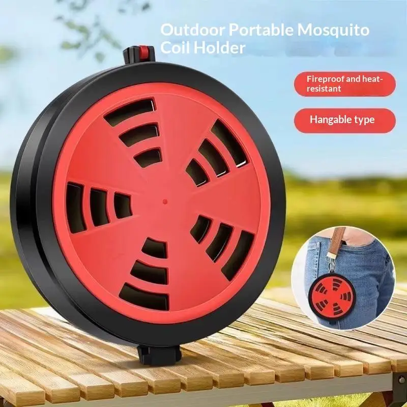 Portable Outdoor Mosquito Coil Holder Fireproof Scald Resistant Hangable For Home Outdoor Camping Hiking Fishing Travel Use