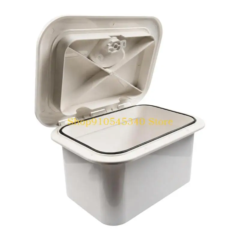 U2JA Flush Mount Marine Storage Box with Pull Grip Lid and ABS Compartment for Boat Deck Storage, Cabin Access, and Gear